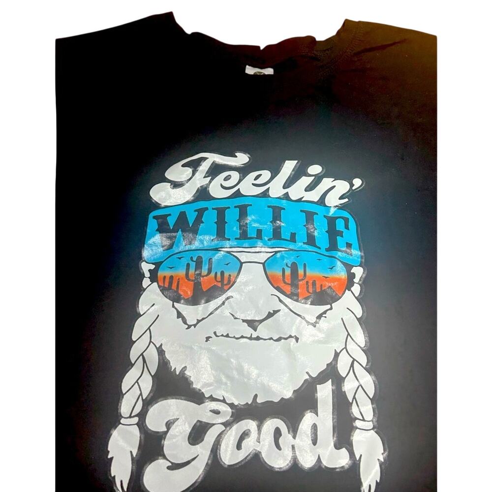 Y Black Graphic Tee Feein Willie Good size M Willie Nelson
